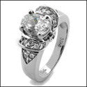 Estate 1.5 Oval Center CZ Pave Cubic Zirconia Cz Ring