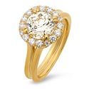 Engagement 1.75 Round center Double Wire Prongs in Halo Cubic Zirconia Cz Ring