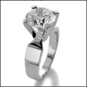 Solitaire 2.5 Round 4 Prong Setting Flat Shank Cubic Zirconia Cz Ring