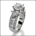 Engagement 1.5 RoundCenter Stone Channel Pave Cubic Zirconia Cz Ring