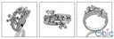 Anniversary 1.5 Ct Baguette Ct Round Flowers Cubic Zirconia Cz Ring
