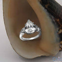 3 Stone Pear Shape Cubic Zirconia 14k White Gold Ring