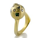 Fine Jewelry Multi color bezel Globe Euro Style Cubic Zirconia Cz Ring