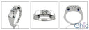 Half Carat RoundCubic Zirconia Channel Center 14k White Gold Ring