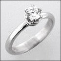 Solitaire .50 Round Center Comfort fit Cubic Zirconia Cz Ring