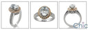 1.5 Oval Center  Cubic Zirconia Two tone 14k Rose Gold Halo With Pave Cz Engagement Ring