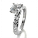 Engagement 1.45 TCW Round Centered Cubic Zirconia Cz Ring