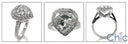 Engagement Heart Shape 2 Ct Pave Cubic Zirconia Cz Ring