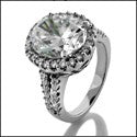 Estate 5 Ct Oval Center Pave Halo Cubic Zirconia Cz Ring