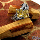 Anniversary Radiant Canary 2 in 1 Pave d Cubic Zirconia Cz Ring