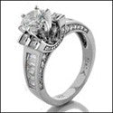 Engagement Round 1 Ct Center Channel Baguettes Cubic Zirconia Cz Ring