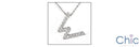 Cubic Zirconia Cz Alphabet Letter W Initial Pendant