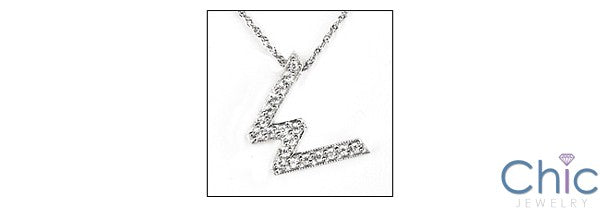 Cubic Zirconia Cz Alphabet Letter W Initial Pendant
