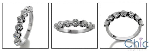 Wedding .70 Round in Share Prong Cubic Zirconia CZ Band 