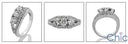Anniversary 3 Round Stone Ct Pave Cubic Zirconia Cz Ring