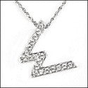 Cubic Zirconia Cz Alphabet Letter W Initial Pendant