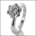 Solitaire 1.25 Ct Round Stone Engagement Cubic Zirconia Cz Ring