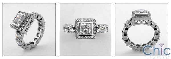 Engagement Princess Center Eternity Cubic Zirconia Cz Ring