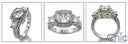1.25 Cushion Cut Cubic Zirconia Halo Two Tone Gold Anniversary Ring