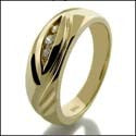 Mens Round .10 Channel Cubic Zirconia CZ Wedding Band