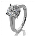 Solitaire 2 Ct Round 4 Prong Single Stone Cubic Zirconia Cz Ring