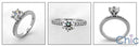 Engagement Round 1Ct Center Stone Narrow Pave Cubic Zirconia Cz Ring