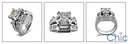 Matching Set 4.4 TCW Princess Cubic Zirconia Cz Ring