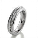 Wedding .75 Round Stpnme in 2 Rows Pave Cubic Zirconia CZ Band 