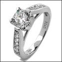 Engagement Ca dral Style .75 Round Center Cubic Zirconia Cz Ring
