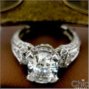 Estate 3 Ct Oval Center pave set shank Cubic Zirconia Cz Ring