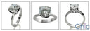 Solitaire Round 2 Carat Cubic Zirconia 4 Prong 14k White Gold Ring