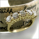 Anniversary Round 5 Stone Heart Prong Cubic Zirconia Cz Ring