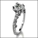 Engagement Round 1Ct Center Scroll Detail Pave Cubic Zirconia Cz Ring