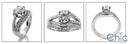 Round Cubic Zirconia 1 Carat Engagement Ring Fitted Matching Band Set 14K White Gold