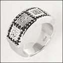 Anniversary Black Ct Diamond Round Princess Pave Invisible Cubic Zirconia Cz Ring