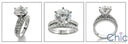 Matching Set 3 Ct . Round Cubic Zirconia Center Engagement Ring with Wedding Band 14k W Gold