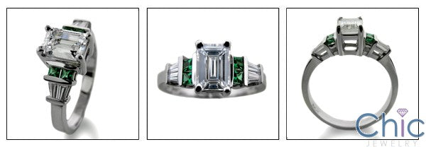 Anniversary Emerald 1 Ct Emerald Princess Cubic Zirconia Cz Ring