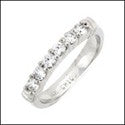 Wedding .35 TCW Round Share Prong Cubic Zirconia CZ Band 