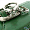 Engagement 1.5 Princess Center Cathedral Cubic Zirconia Ring with Side Round Channel CZ 14K W Gold