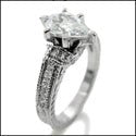 Engagement 1 Ct Pear Center Engraved Shank Cubic Zirconia Cz Ring