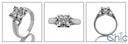 Solitaire Princess 1 Ct Center Engagement Cubic Zirconia in 14K White Gold Ring