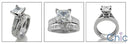 Matching Set 1.5 Princess Center Channel Cubic Zirconia Cz Ring