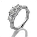 3 Stone .85 Round Small Round in Prongs Cubic Zirconia Cz Ring