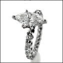 Engagement 1.5 Ct Marquise Center Share Prong Eternity Cubic Zirconia Cz Ring