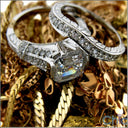 Matching Set 2 Ct Asscher Ct Pave Curved Cubic Zirconia Cz Ring