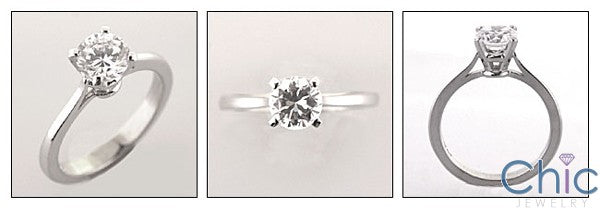 Solitaire .50 Round Single Stone Cubic Zirconia Cz Ring