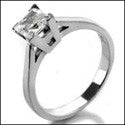 Solitaire .60 Ct Princess Single Stone Cubic Zirconia Cz Ring