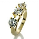 3 Stone 1.75 Ct Round Cubic Zirconia Cz Ring