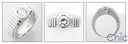 Cubic Zirconia Mens Ring 1 Carat Round  Bezel 14K White Gold