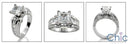 Engagement Princess 1 Ct Center Channel Princess Round Pave Cubic Zirconia Cz Ring